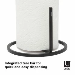 Umbra Squire Vertical Paper Towel Holder | Black -Le Creuset shop 1004313 040 squire blk co02