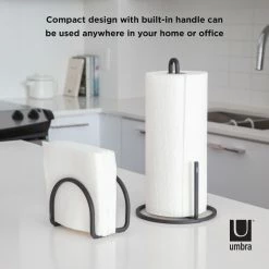 Umbra Squire Vertical Paper Towel Holder | Black -Le Creuset shop 1004313 040 squire blk co04