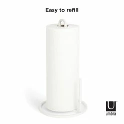 Umbra Squire Vertical Paper Towel Holder | White -Le Creuset shop 1004313 660 squire wht co03
