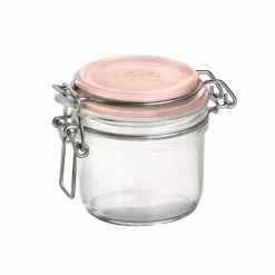 Bormioli Rocco 6.75oz Swing Top Fido Jar | Pink Top