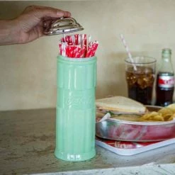 TableCraft Coca-Cola Jadeite Straw Jar -Le Creuset shop 400400 env 04