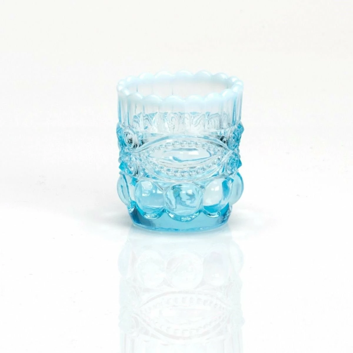 Mosser Glass Eye Winker Toothpick Holder | Aqua Opal 3 Mosser Glass Eye Winker Toothpick Holder | Aqua Opal