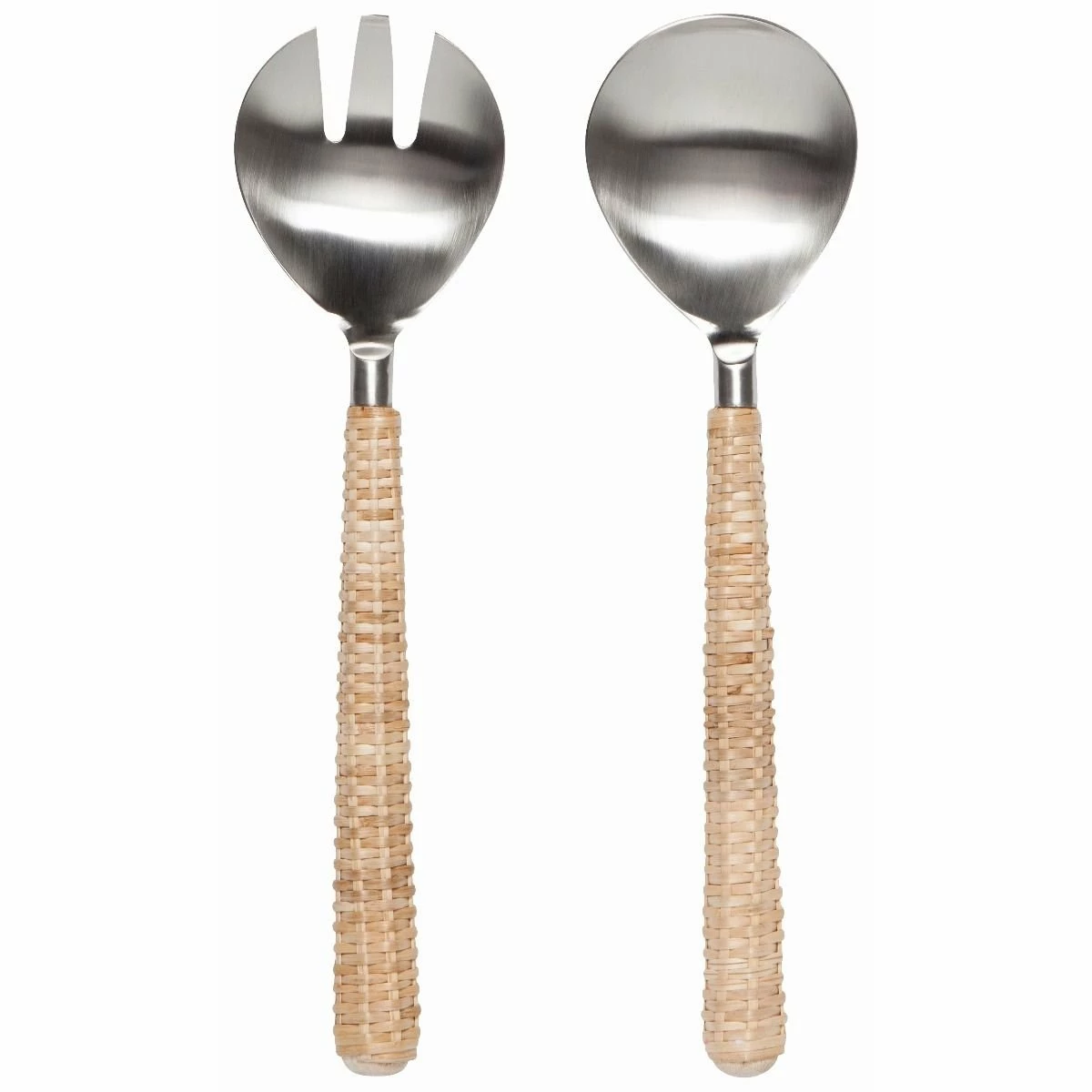 Danica Brands Danica Heirloom 2-Piece Salad Servers Set | Matte Steel & Rattan 3 Danica Brands Danica Heirloom 2-Piece Salad Servers Set | Matte Steel & Rattan