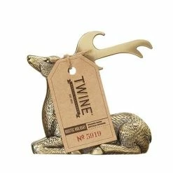 True Brands Rustic Holiday Gilded Deer Bottle Opener -Le Creuset shop 5919 v1 pkg1