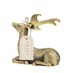 True Brands Rustic Holiday Gilded Deer Bottle Opener -Le Creuset shop 5919 v2 pkg1