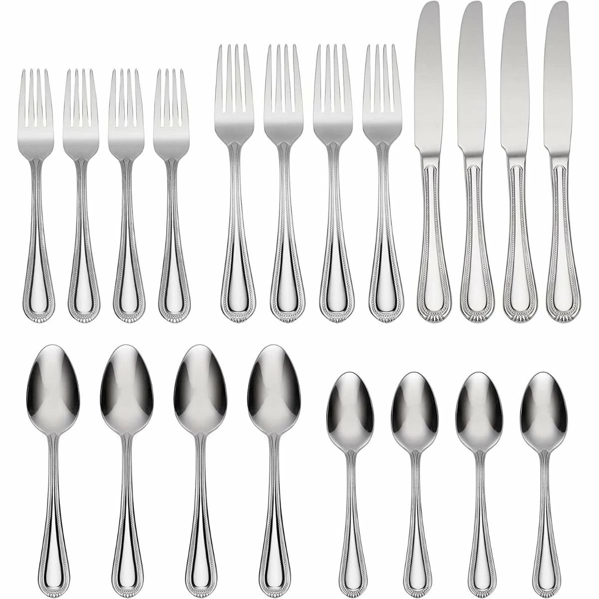 Oneida Stainless Steel 20-Piece Flatware Set | Countess 4 Oneida Stainless Steel 20-Piece Flatware Set | Countess - Image 2
