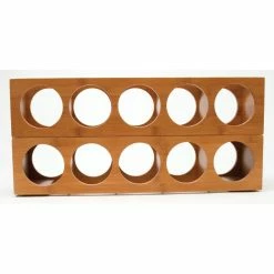 Lipper International Stacking 5-Bottle Wine Rack | Bamboo -Le Creuset shop 8305 stacked np