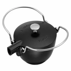 Staub 1 Qt. Round Tea Kettle | Matte Black -Le Creuset shop 872078001100 4