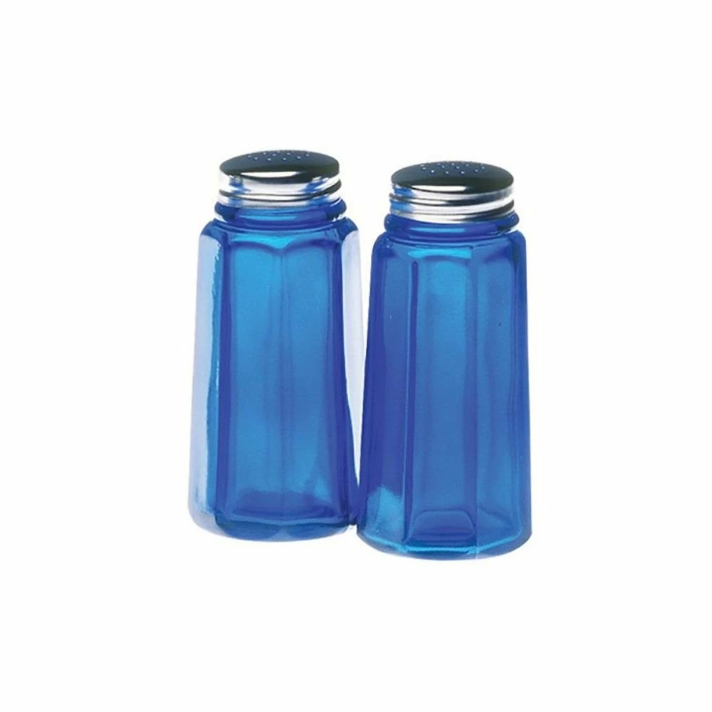 Mosser Glass Panel Salt And Pepper Shakers | Cobalt 3 Mosser Glass Panel Salt And Pepper Shakers | Cobalt