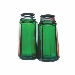 Mosser Glass Panel Salt And Pepper Shakers | Hunter Green