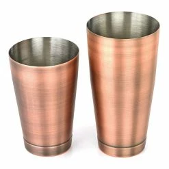 Mercer Barfly Shaker/Tin Set | Antique Copper 5 Mercer Barfly Shaker/Tin Set | Antique Copper -Le Creuset shop barfly stainless steel cocktail shaker set both pieces