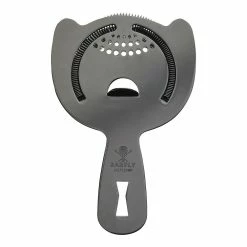 Mercer Barfly Heavy Duty Spring Bar Cocktail Strainer | Gun Metal Black -Le Creuset shop black kat back