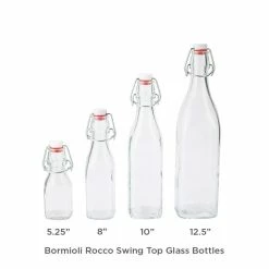 Bormioli Rocco 8.5oz Swing Top Glass Bottle -Le Creuset shop bormioli rocco emilia glass bottles red height 2 1