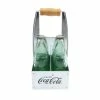 TableCraft 1oz Coca-Cola Salt & Pepper Shakers | Green Tinted Glass With Galvanized Rack -Le Creuset shop cc339ng 01.default