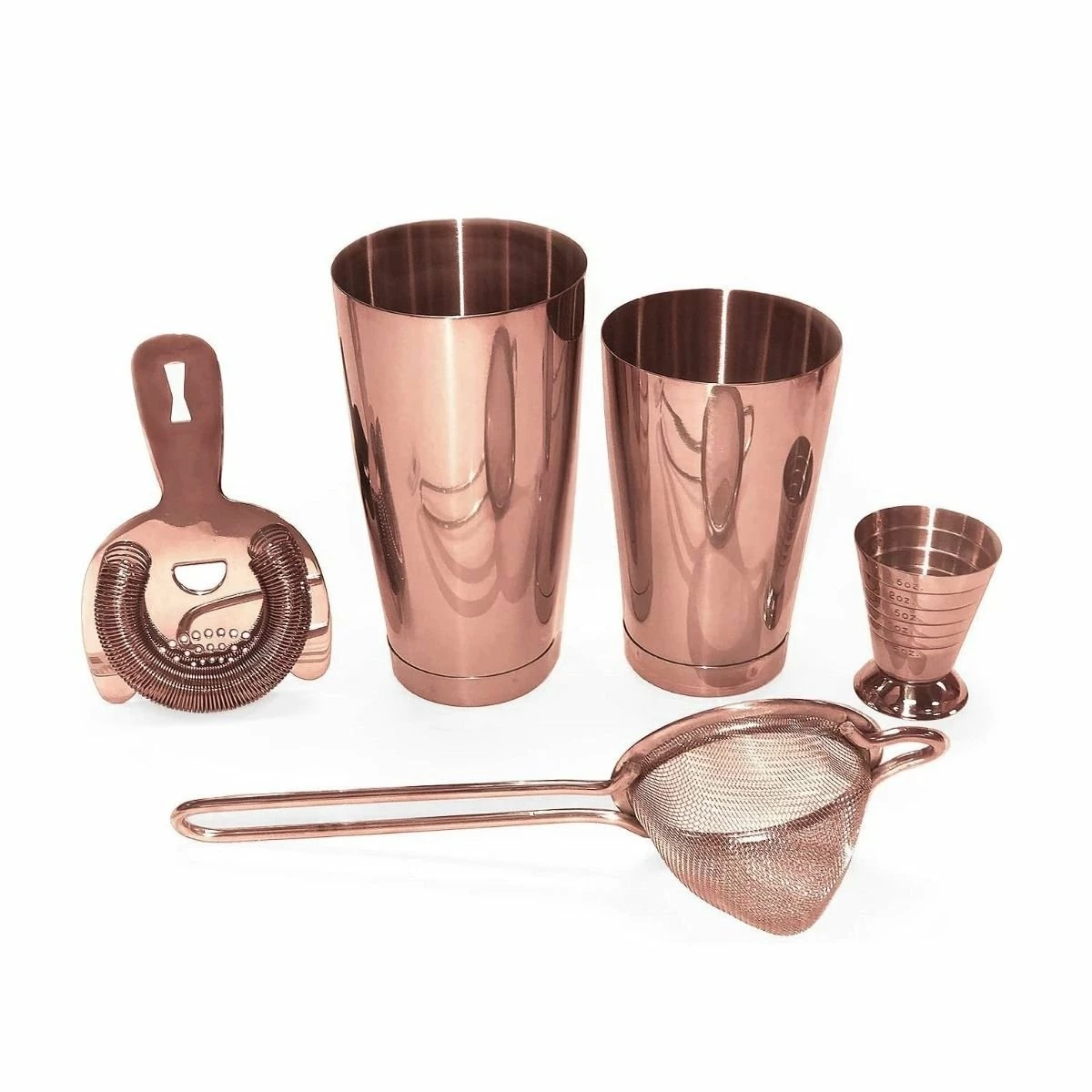 Mercer Barfly 5-Piece Shaker Set | Copper 3 Mercer Barfly 5-Piece Shaker Set | Copper