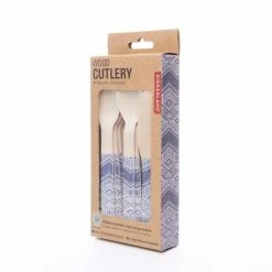 Kikkerland Wood Cutlery Set | Tribal -Le Creuset shop cu302 pkg 2 800x800