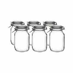 Bormioli Rocco 2L Swing Top Fido Glass Jars | 6-pack