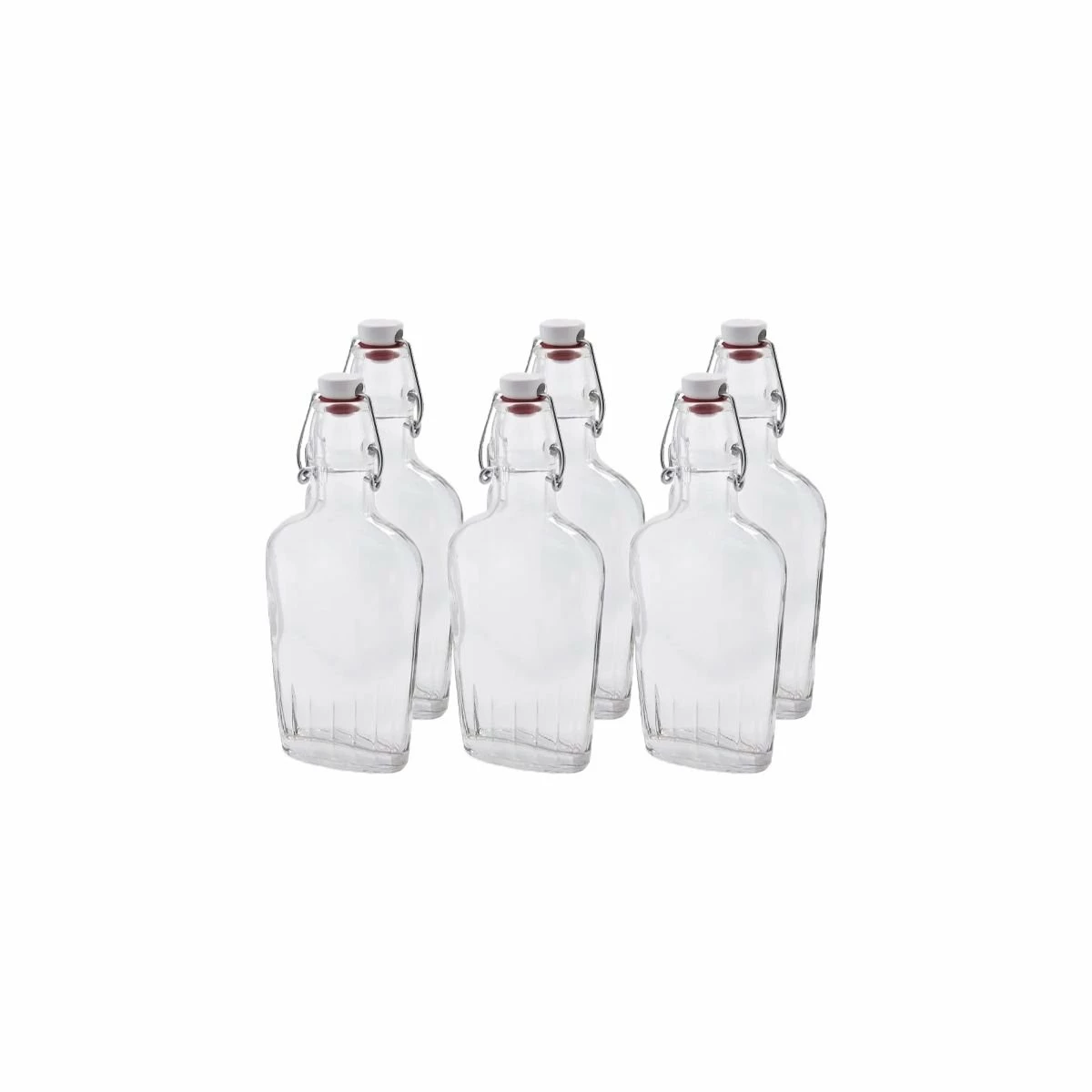 Bormioli Rocco 8.5oz Swing Top Glass Flasks | 6-pack 3 Bormioli Rocco 8.5oz Swing Top Glass Flasks | 6-pack