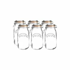 Kilner Swing Top Round Glass Jars (Set Of 6) | 3L