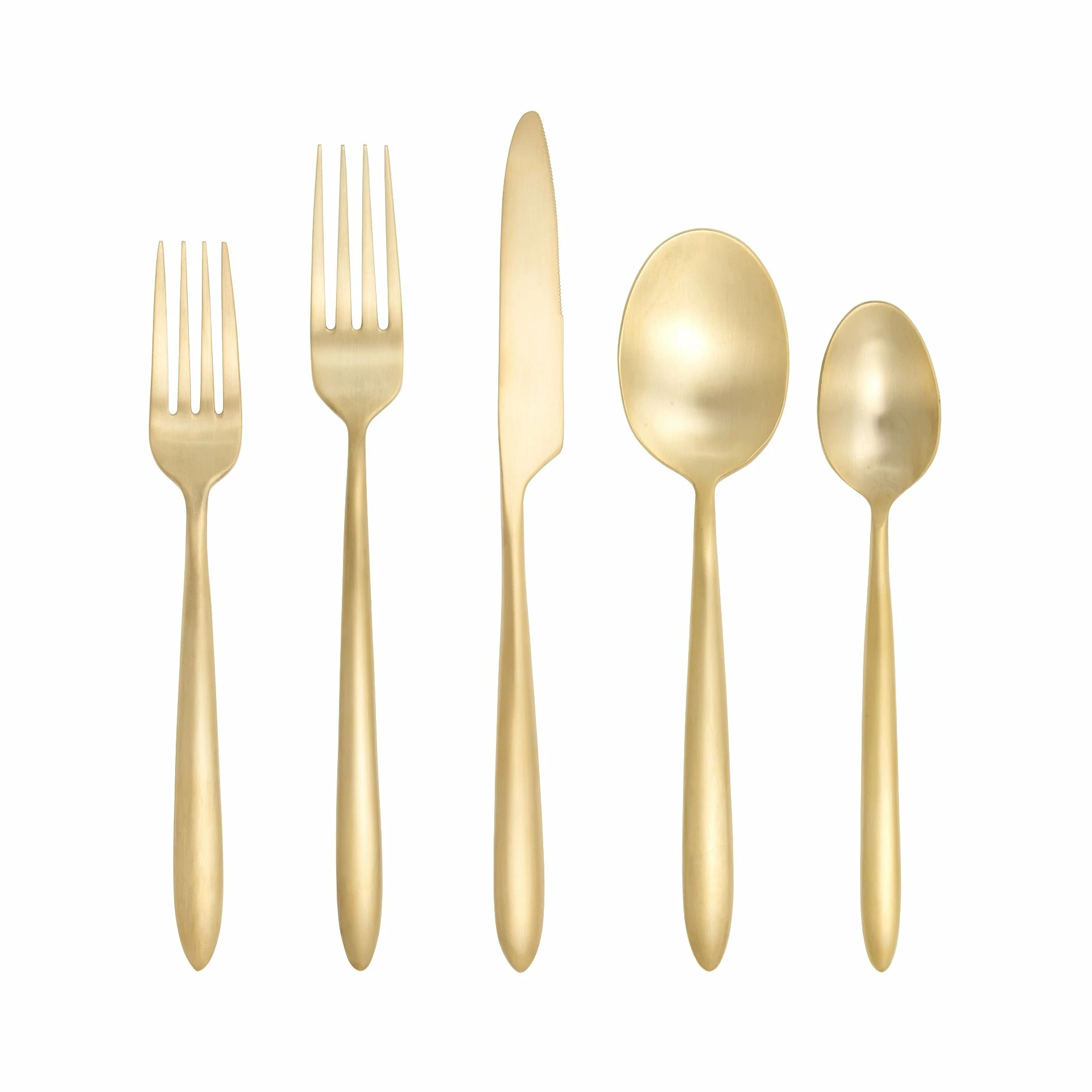 Fortessa Velo Brushed Gold 20 Piece Flatware Set 3 Fortessa Velo Brushed Gold 20 Piece Flatware Set
