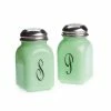 Mosser Glass Monogram Salt & Pepper Set | Jadeite 1 Mosser Glass Monogram Salt & Pepper Set | Jadeite -Le Creuset shop jadeitesp1
