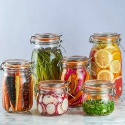 Kilner Swing Top Round Glass Jar | 2L -Le Creuset shop jarange1