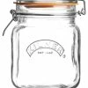 Kilner Swing Top Square Glass Jar | 1L -Le Creuset shop kilner clip top 34 ounce square jar 0025.511
