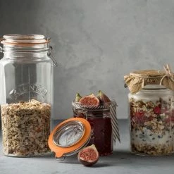 Kilner Facetted Clip Top Pasta Jar | 74oz -Le Creuset shop kilner facettedcliptopjars range 4 1
