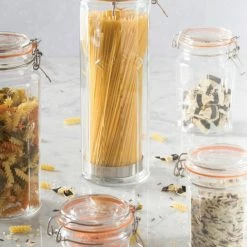 Kilner Facetted Clip Top Pasta Jar | 74oz -Le Creuset shop kilner facettedcliptopjars range 5 1