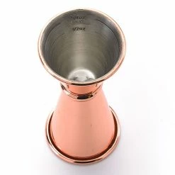 Mercer Barfly 1oz X 1.5oz Japanese Style Jigger | Copper Plated -Le Creuset shop m37003cp barfly copper plated jigger 1.5oz inside