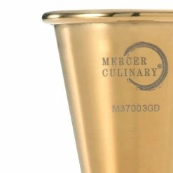 Mercer Barfly 1oz X 1.5oz Japanese Style Jigger | Gold Plated -Le Creuset shop m37003gd barfly gold plated jigger 1.5oz closeup