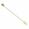 Mercer Barfly 15.75" Bar Spoon With Fork | Gold Plated