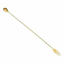 Mercer Barfly 19.6" Bar Spoon With Fork | Gold Plated 13 Mercer Barfly 19.6" Bar Spoon With Fork | Gold Plated -Le Creuset shop m37017gd