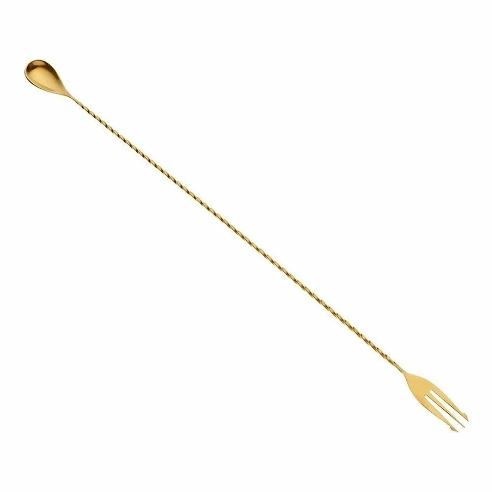 Mercer Barfly 19.6" Bar Spoon With Fork | Gold Plated 8 Mercer Barfly 19.6" Bar Spoon With Fork | Gold Plated - Image 6
