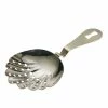 Mercer Barfly Scalloped Julep Strainer | Stainless Steel -Le Creuset shop m37029 barfly stainless steel scalloped julep cocktail strainer silver