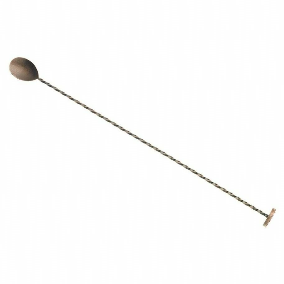 Mercer Barfly 15.75" Bar Spoon With Muddler | Antique Copper