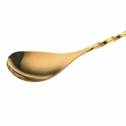 Mercer Barfly 15.75" Bar Spoon With Strainer | Gold Plated -Le Creuset shop mercer barfly 15.75 inch gold plated bar spoon with strainer spoon