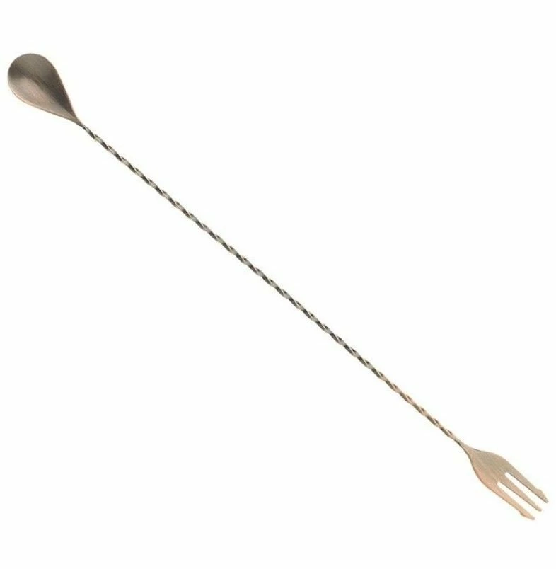 Mercer Barfly 15.75" Bar Spoon With Fork | Antique Copper 3 Mercer Barfly 15.75" Bar Spoon With Fork | Antique Copper