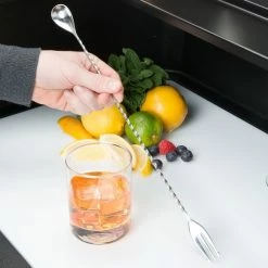 Mercer Barfly 15.75" Bar Spoon With Fork | Stainless Steel 13 Mercer Barfly 15.75" Bar Spoon With Fork | Stainless Steel -Le Creuset shop mercer barfly 15.75in. stainless steel bar spoon with fork. m37016 length