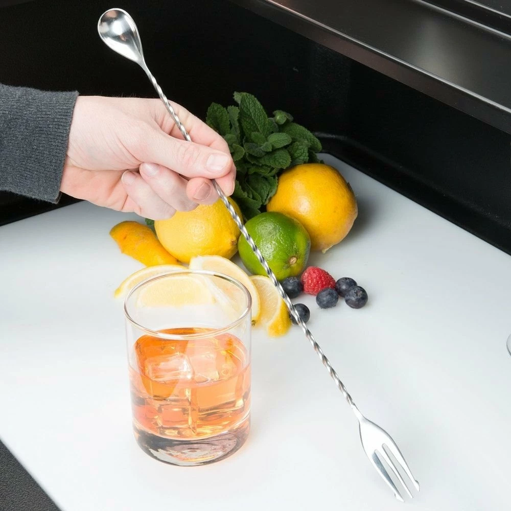 Mercer Barfly 15.75" Bar Spoon With Fork | Stainless Steel 8 Mercer Barfly 15.75" Bar Spoon With Fork | Stainless Steel - Image 6