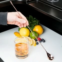 Mercer Barfly 15.75" Classic Bar Spoon | Copper Plated -Le Creuset shop mercer barfly 15.75in copper plated classic teardrop bar spoon m37013cp length