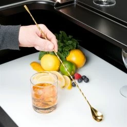 Mercer Barfly 15.75" Classic Bar Spoon | Gold Plated 13 Mercer Barfly 15.75" Classic Bar Spoon | Gold Plated -Le Creuset shop mercer barfly 15.75in gold plated teardrop bar spoon m37013gd length