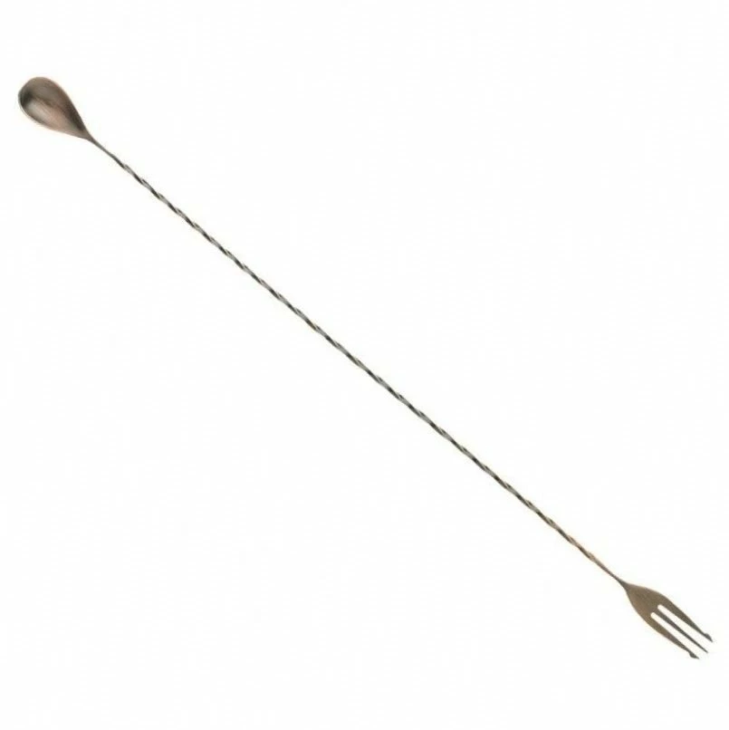 Mercer Barfly 19.6" Bar Spoon With Fork | Antique Copper 3 Mercer Barfly 19.6" Bar Spoon With Fork | Antique Copper