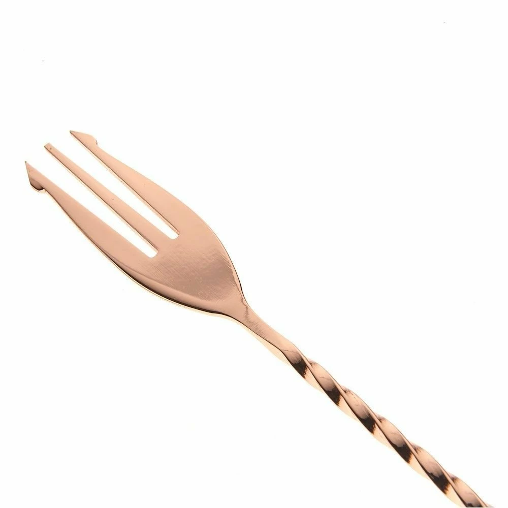 Mercer Barfly 12.4" Bar Spoon With Fork | Copper Plated - Image 2