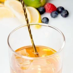 Mercer Barfly 11.8" Classic Bar Spoon | Gold Plated -Le Creuset shop mercer barfly gold plated teardrop bar spoon mixing