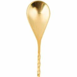Mercer Barfly 19.6" Classic Bar Spoon | Gold Plated -Le Creuset shop mercer barfly gold plated teardrop bar spoon spoon end 2