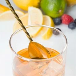 Mercer Barfly 11.8" Classic Bar Spoon | Gold Plated -Le Creuset shop mercer barfly gold plated teardrop bar spoon stirring