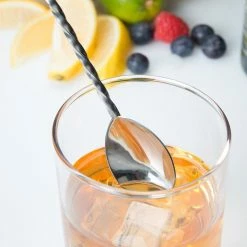 Mercer Barfly 12.4" Bar Spoon With Fork | Stainless Steel -Le Creuset shop mercer barfly stainless steel bar spoon with fork stirring