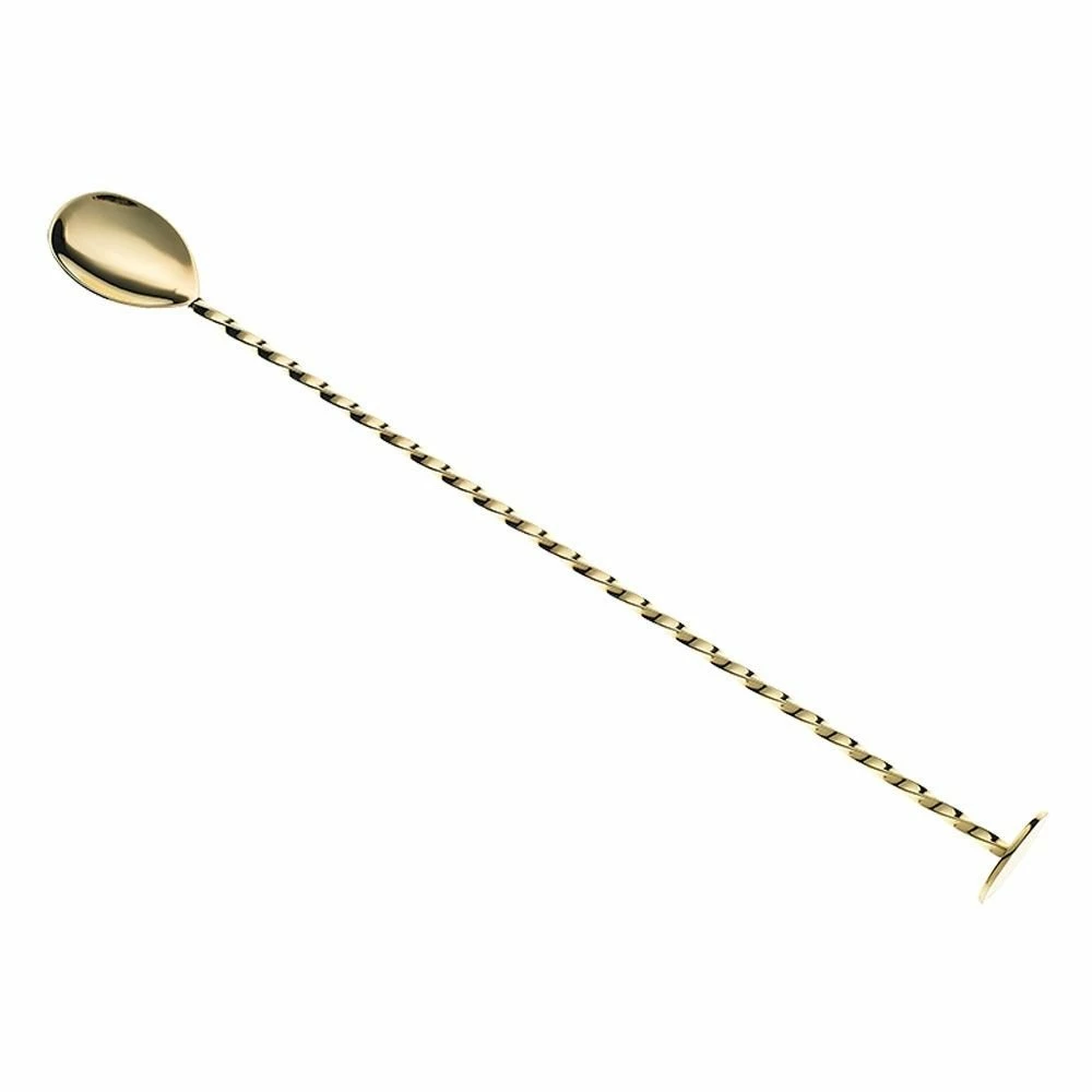 Mercer Barfly 11.8" Bar Spoon With Muddler | Gold Plated 2 Mercer Barfly 11.8" Bar Spoon With Muddler | Gold Plated