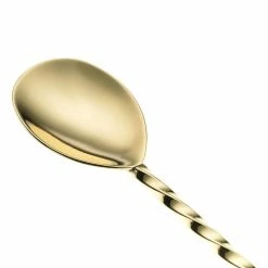 Mercer Barfly 15.75" Bar Spoon With Muddler | Gold Plated -Le Creuset shop mercerbarfly.barspoon.11in.goldplatedmuddler.m37018gd.imagespoon 1